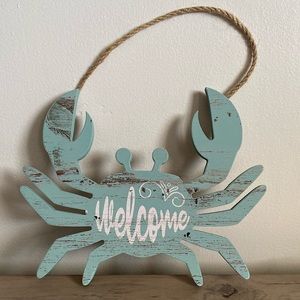 Welcome Wood Crab Sign | New